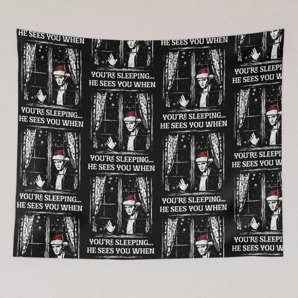 Item preview, He Sees You When You’re Sleeping Creepy Santa Scene designed and sold by Mind-Drift.