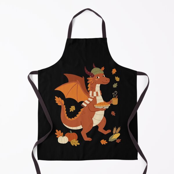 Item preview, Cozy Thanksgiving Dragon Bringing Pie and Autumn Cheer designed and sold by FreshVibe Prints.