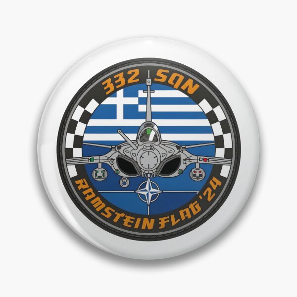 Item preview, Hellenic Air Force 332 SQN Dassault Rafale Ramstein Flag 24 Patch designed and sold by CharlieDesings.