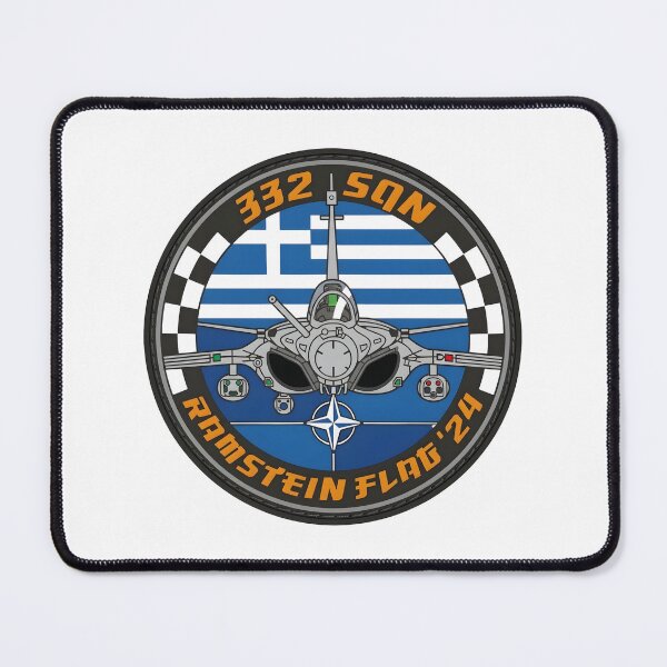 Item preview, Hellenic Air Force 332 SQN Dassault Rafale Ramstein Flag 24 Patch designed and sold by CharlieDesings.