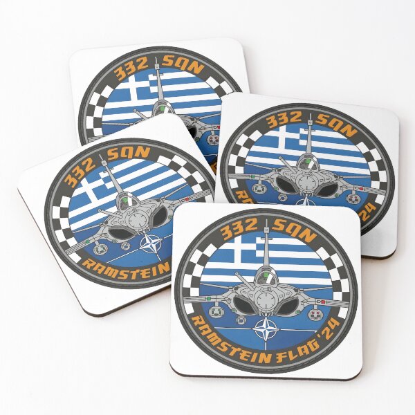 Item preview, Hellenic Air Force 332 SQN Dassault Rafale Ramstein Flag 24 Patch designed and sold by CharlieDesings.
