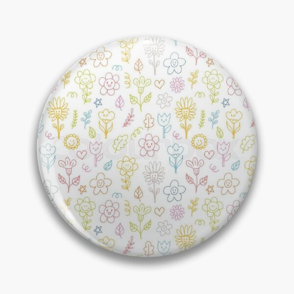 Item preview, Cute Pastel Happy Flower Doodle Pattern designed and sold by KruzyArts.