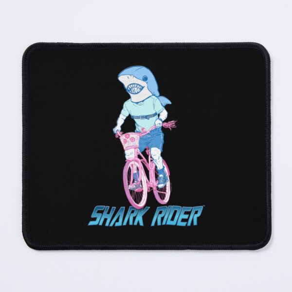Item preview, Cool Shark Rider on Pink Bicycle Retro Cartoon designed and sold by clowesnasmer.