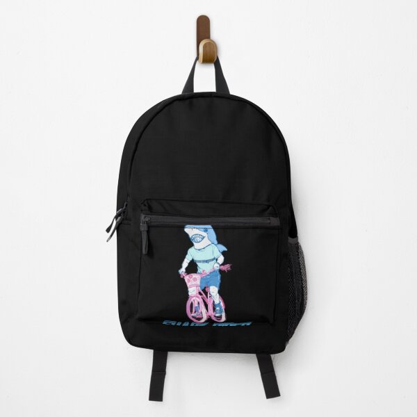 Item preview, Cool Shark Rider on Pink Bicycle Retro Cartoon designed and sold by clowesnasmer.