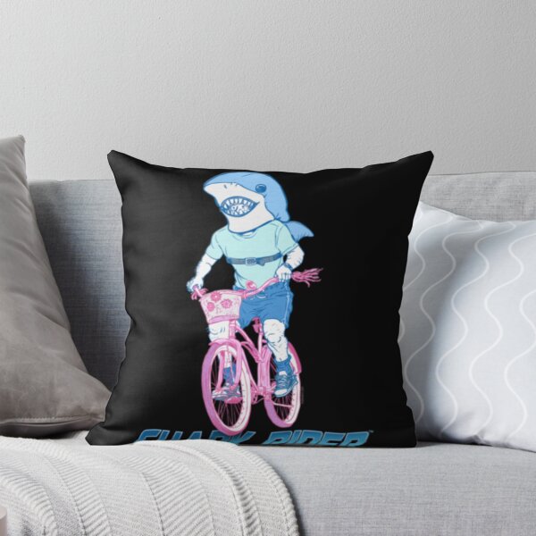 Item preview, Cool Shark Rider on Pink Bicycle Retro Cartoon designed and sold by clowesnasmer.