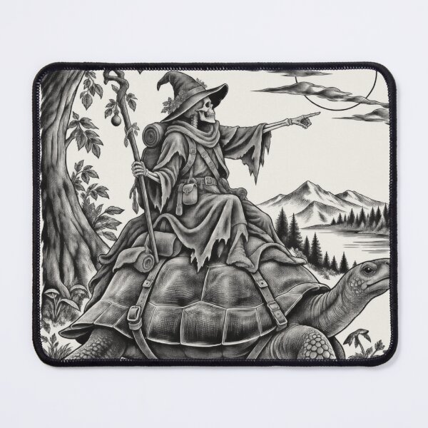 Item preview, Skeleton Adventurer Tortoise Rider – Vintage Fantasy Art designed and sold by AmiGraph.