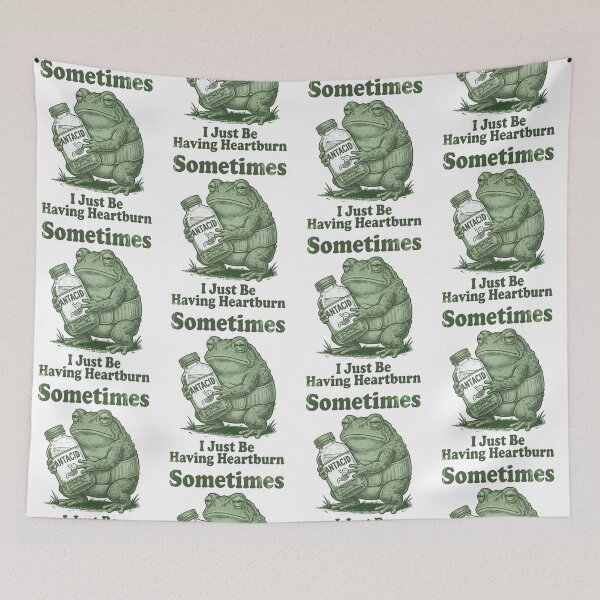 Item preview, Sometimes Heartburn Frog Antacid Humor Amphibian designed and sold by Glow-Paw-Studio.