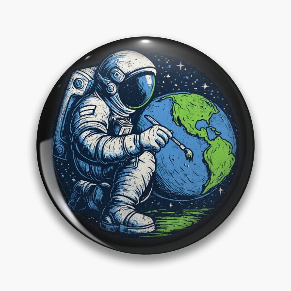 Item preview, Astronaut Artist Painting Earth – Creative Space Art designed and sold by D-Oles-Mercher.
