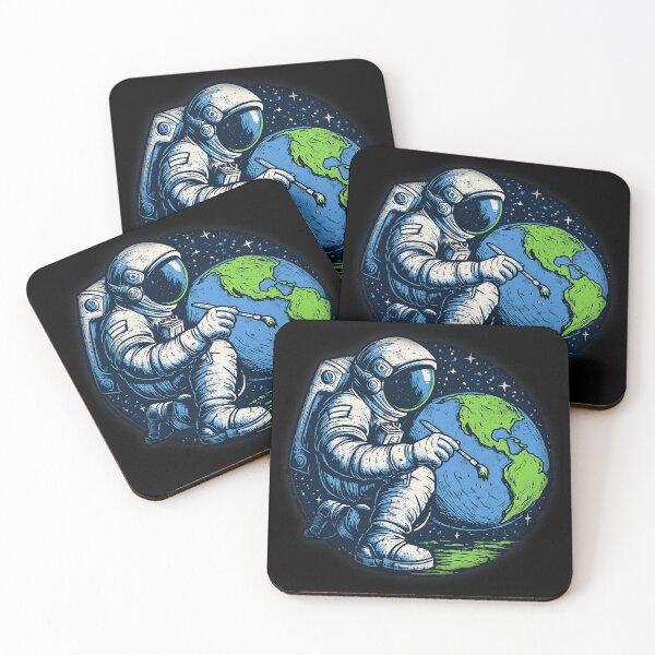 Item preview, Astronaut Artist Painting Earth – Creative Space Art designed and sold by D-Oles-Mercher.