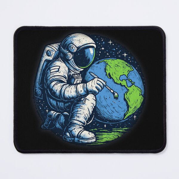 Item preview, Astronaut Artist Painting Earth – Creative Space Art designed and sold by D-Oles-Mercher.