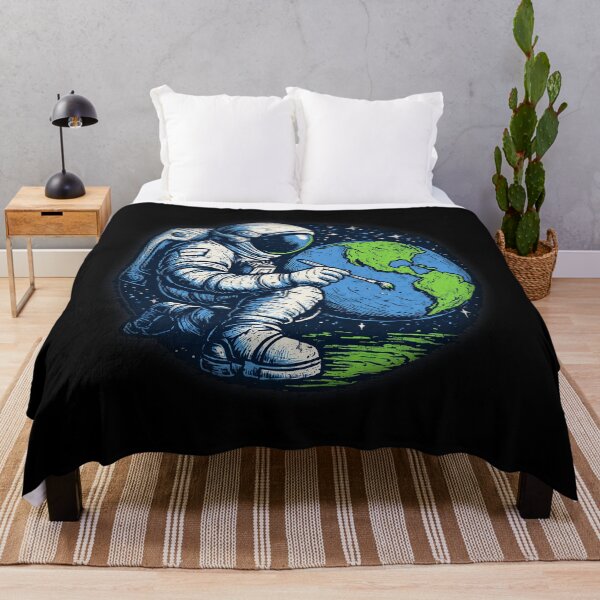 Item preview, Astronaut Artist Painting Earth – Creative Space Art designed and sold by D-Oles-Mercher.