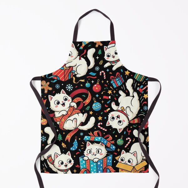 Item preview, Cute White Cats Playing With Christmas Presents Seamless Pattern designed and sold by ArtsMichalShop.