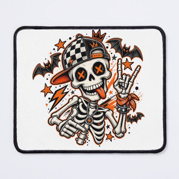 Item preview, Cool Rocker Skeleton Checkered Snapback Hat Halloween Streetwear Art designed and sold by DesignArtist.ia.