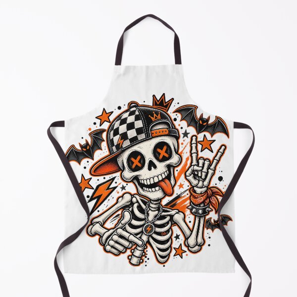 Item preview, Cool Rocker Skeleton Checkered Snapback Hat Halloween Streetwear Art designed and sold by DesignArtist.ia.