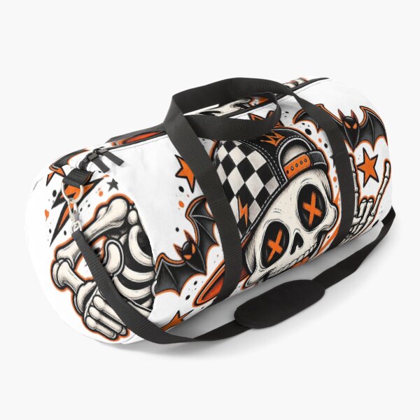 Item preview, Cool Rocker Skeleton Checkered Snapback Hat Halloween Streetwear Art designed and sold by DesignArtist.ia.