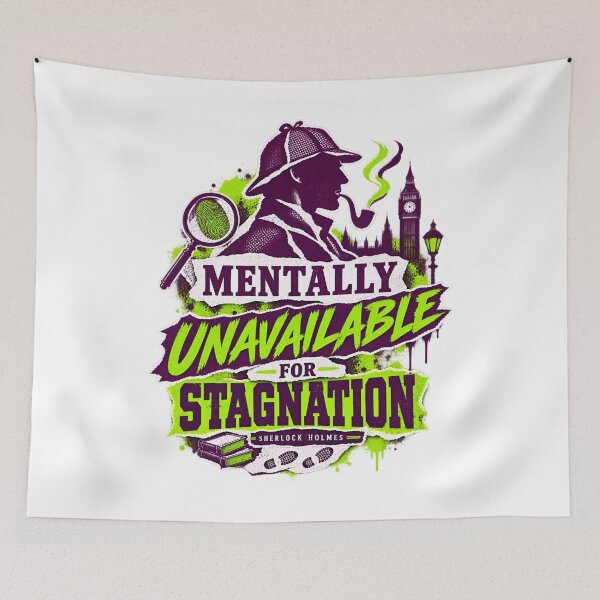 Item preview, Sherlock Holmes: Mentally Unavailable Neon Collage designed and sold by Fenay Designs.