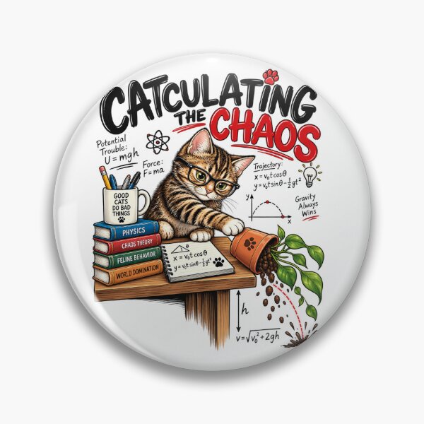 Item preview, Catculating The Chaos – Funny Physics Cat Scientist designed and sold by Spyshirt.
