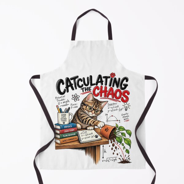 Item preview, Catculating The Chaos – Funny Physics Cat Scientist designed and sold by Spyshirt.