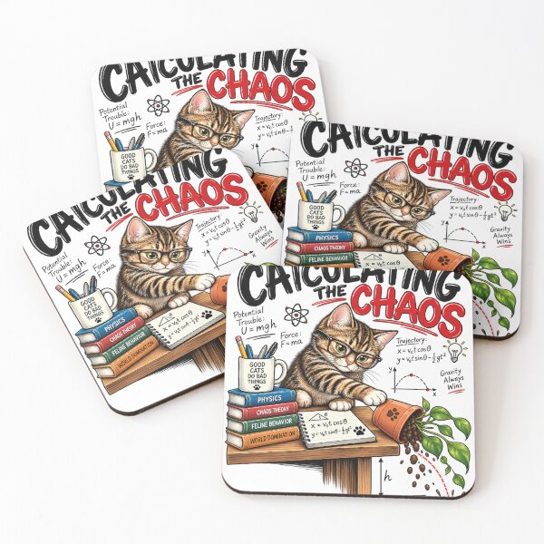 Item preview, Catculating The Chaos – Funny Physics Cat Scientist designed and sold by Spyshirt.