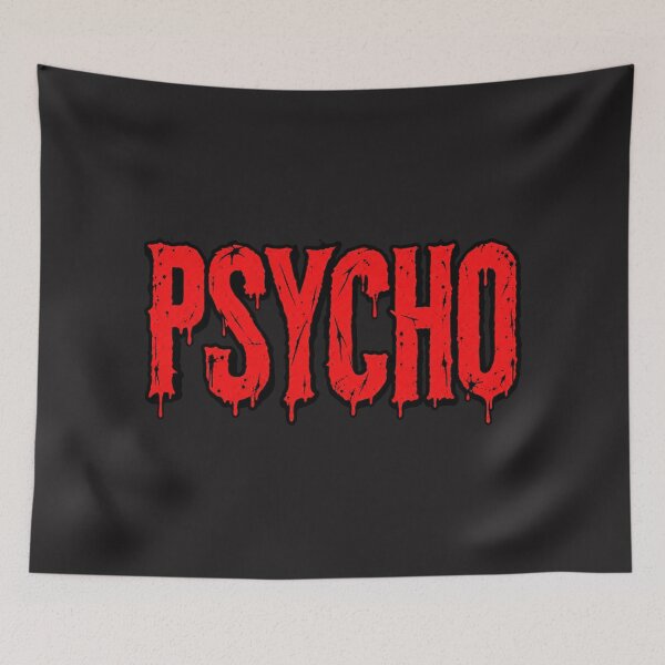 Item preview, Psycho – Distressed Blood Red Horror Grunge Typography designed and sold by MetaModel Editions.
