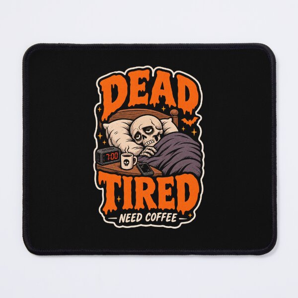 Item preview, Dead Tired Funny Skeleton Halloween Coffee designed and sold by gabicoutodesign.