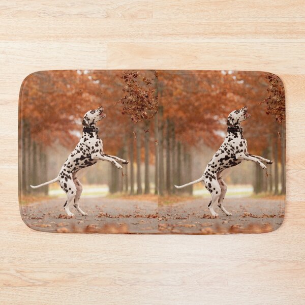 Item preview, Playful Dalmatian Dog Jumping in Autumn Leaves designed and sold by VanGaldo.