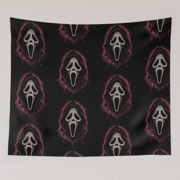 Item preview, Ghostface Mask Neon Pink Halloween Horror Fan designed and sold by Mind-Drift.