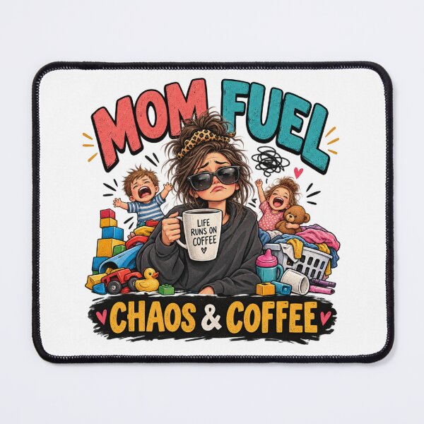 Item preview, Mom Fuel Chaos & Coffee Funny Mom T-Shirt designed and sold by Amyay.