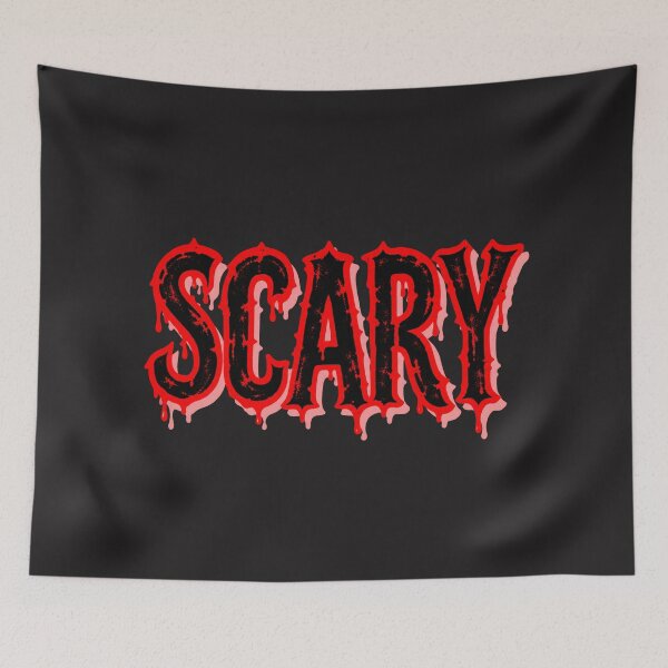 Item preview, Scary – Red and Black Dripping Blood Gothic Horror Typography designed and sold by MetaModel Editions.