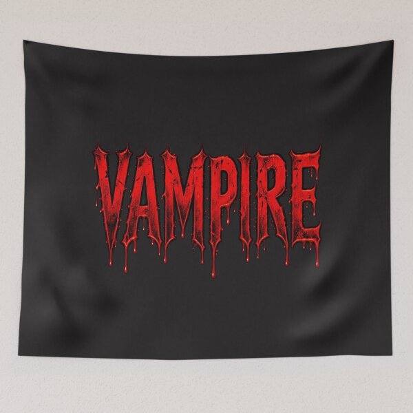 Item preview, Vampire – Blood Red Dripping Gothic Horror Typography designed and sold by MetaModel Editions.