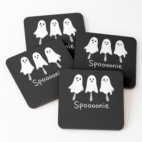 Item preview, Spooonie Ghost Trio Halloween Cartoon Spirit designed and sold by Glow-Paw-Studio.