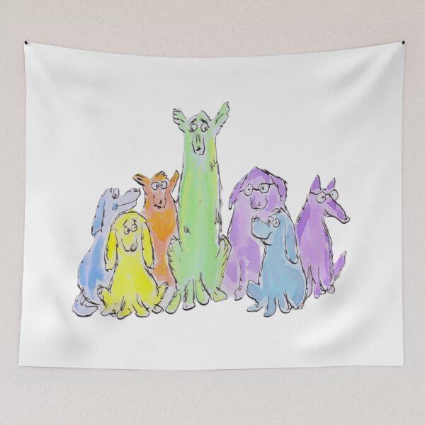 Item preview, Funny colourful dogs designed and sold by Inky Fingers Illustrations.