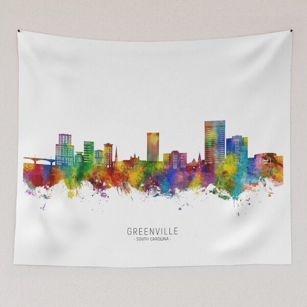 Item preview, Greenville South Carolina Skyline designed and sold by ArtPrints.