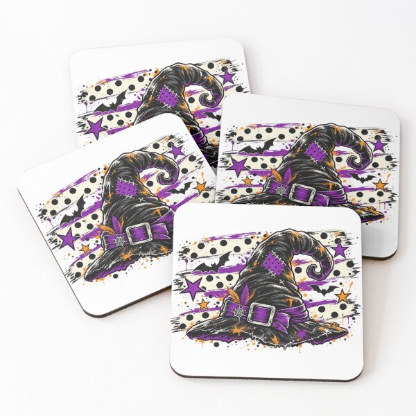 Item preview, Vintage Witch Hat Polka Dot Stripe Paint Splatter Halloween Art    designed and sold by DesignArtist.ia.