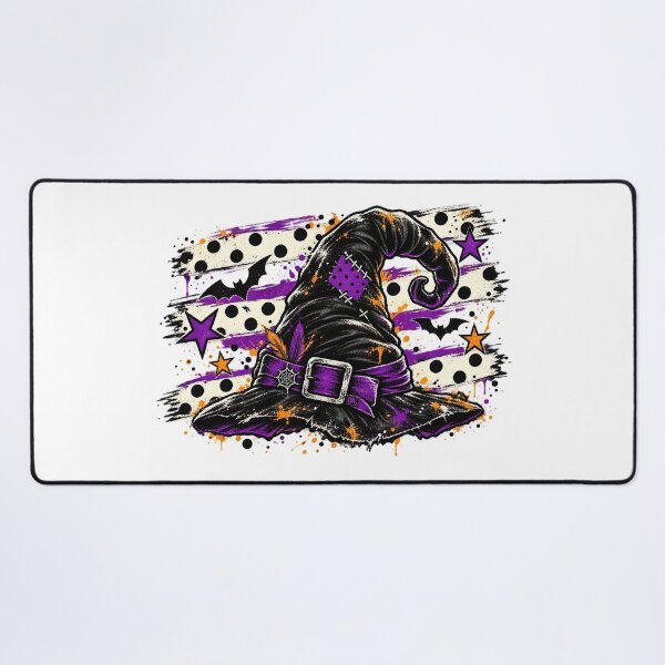 Item preview, Vintage Witch Hat Polka Dot Stripe Paint Splatter Halloween Art designed and sold by DesignArtist.ia.