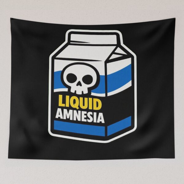 Item preview, Liquid Amnesia – Retro Milk Carton Skull Design designed and sold by Timeless Junction.