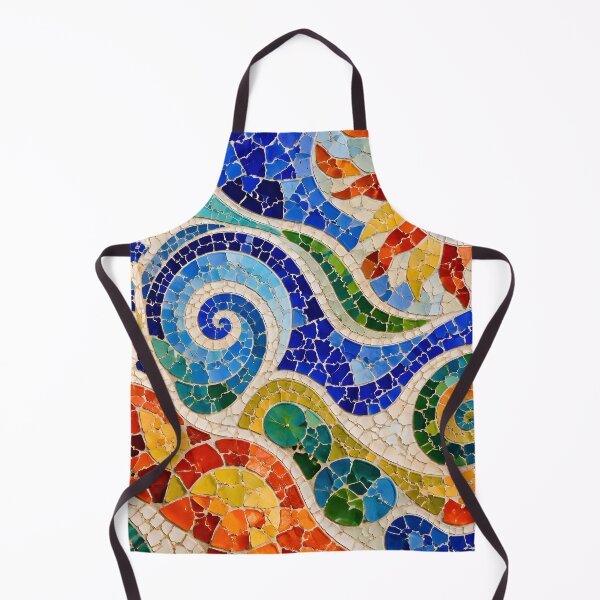 Item preview, Vibrant Antoni Gaudi Mosaic Sun Swirls Park Guell Print designed and sold by GrinGalore.