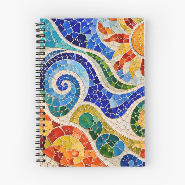 Item preview, Vibrant Antoni Gaudi Mosaic Sun Swirls Park Guell Print designed and sold by GrinGalore.