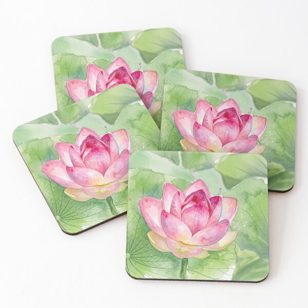 Item preview, Pink Lotus in Full Bloom —digital  Watercolor Botanical Art / born from real photography designed and sold by M.ALK.Watercolor.