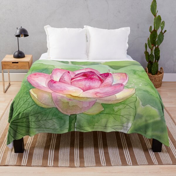 Item preview, Pink Lotus in Full Bloom —digital  Watercolor Botanical Art / born from real photography designed and sold by M.ALK.Watercolor.