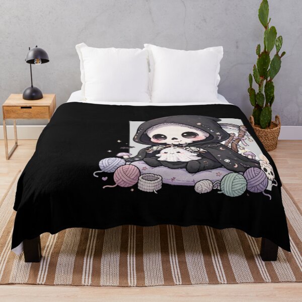 Item preview, Grim Reaper Crochet Club | Cute Goth Crocheting Ghost designed and sold by HealingEraInk.
