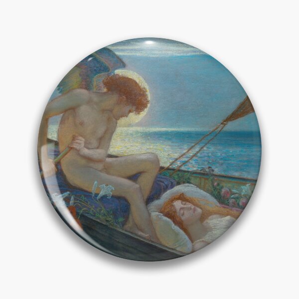 Item preview, A Dream, the Voyage haunting magical realism landscape pastel painting by Walter Crane, also known as: Cesta na věčnost  designed and sold by Jéanpaul  Ferro.