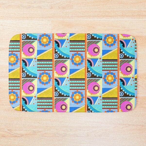 Item preview, Abstract Geometric Grid – Colorful Shapes Sticker designed and sold by tviyluv.