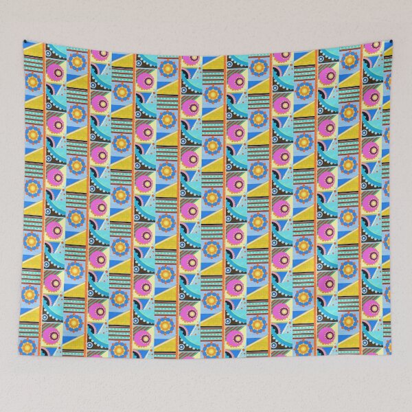 Item preview, Abstract Geometric Grid – Colorful Shapes Sticker designed and sold by tviyluv.