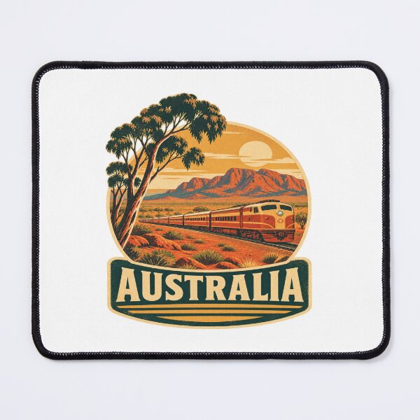 Item preview, The Ghan Australia Vintage Train Shirt – Retro Australian Railway Desert Travel Poster designed and sold by Globalcitytees.
