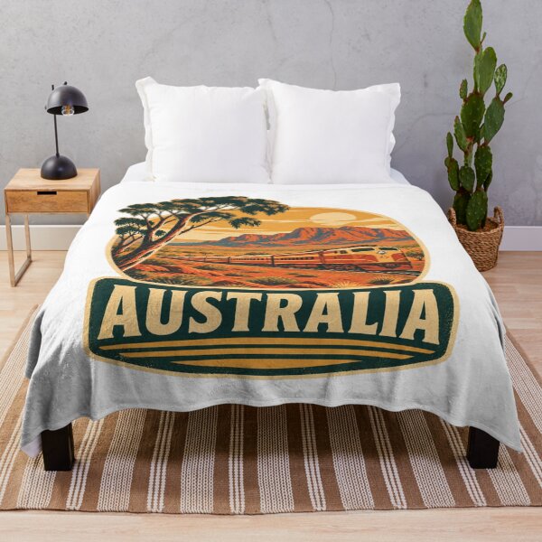 Item preview, The Ghan Australia Vintage Train Shirt – Retro Australian Railway Desert Travel Poster designed and sold by Globalcitytees.