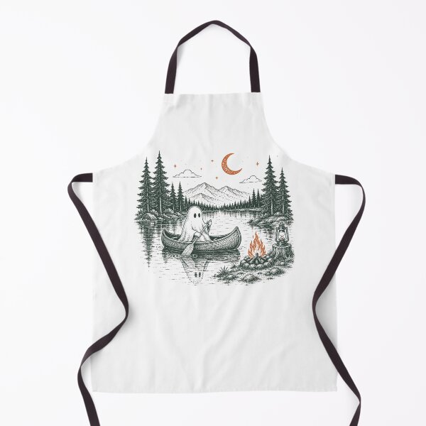 Item preview, Canoe Ghost at Midnight Lake Camping Scene designed and sold by Glow-Paw-Studio.