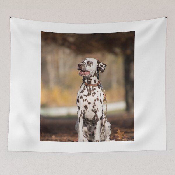 Item preview, Joyful Chocolate Dalmatian Dog Autumn Portrait designed and sold by VanGaldo.