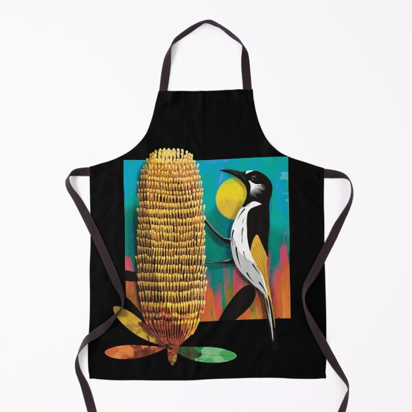 Item preview, White Cheeked Honeyeater and Yellow Banksia Flower designed and sold by Karin Taylor.