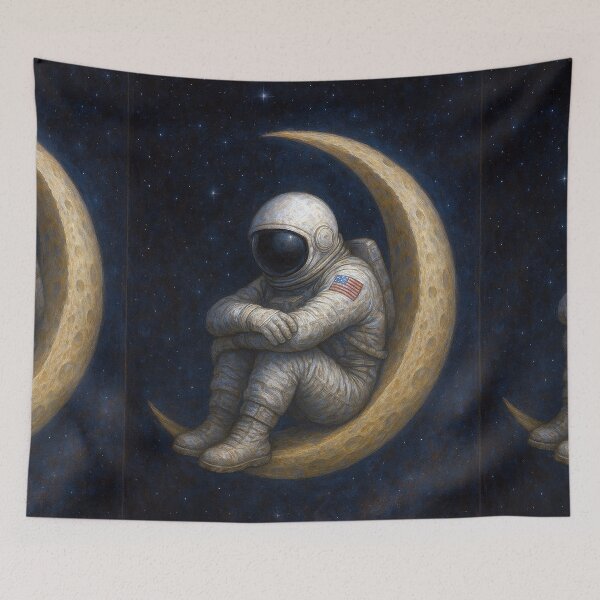 Item preview, Astronaut Painting – Alone on the Moon designed and sold by GalleryKauffeld.